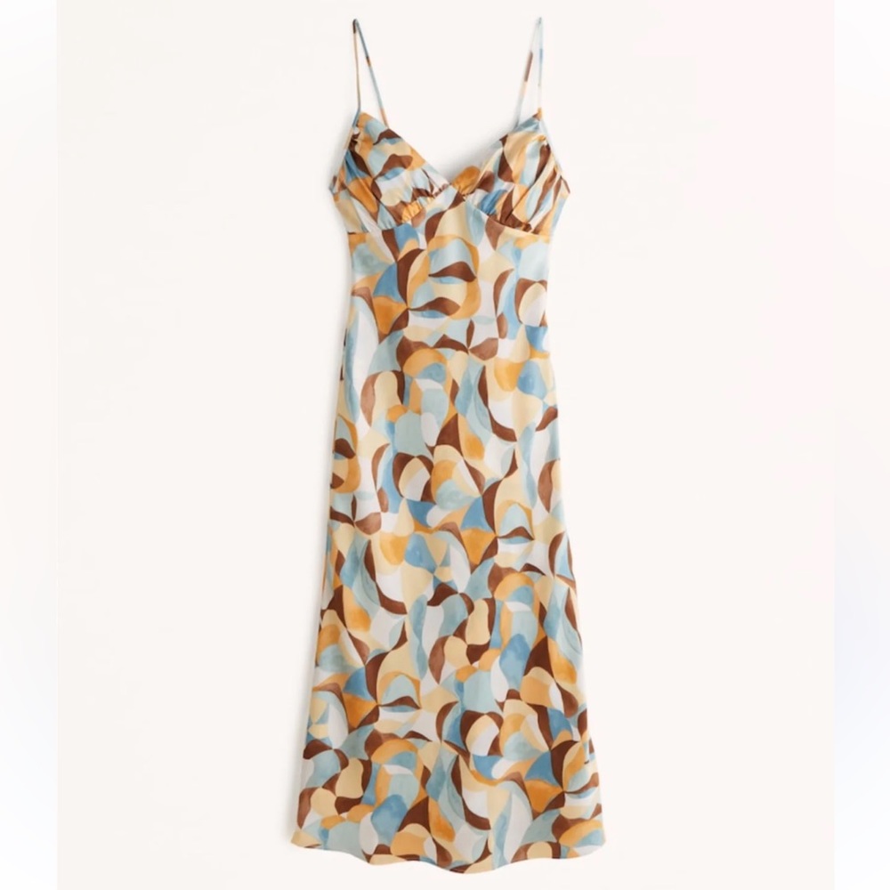 Abercrombie & Fitch Satin Slip Midi Dress